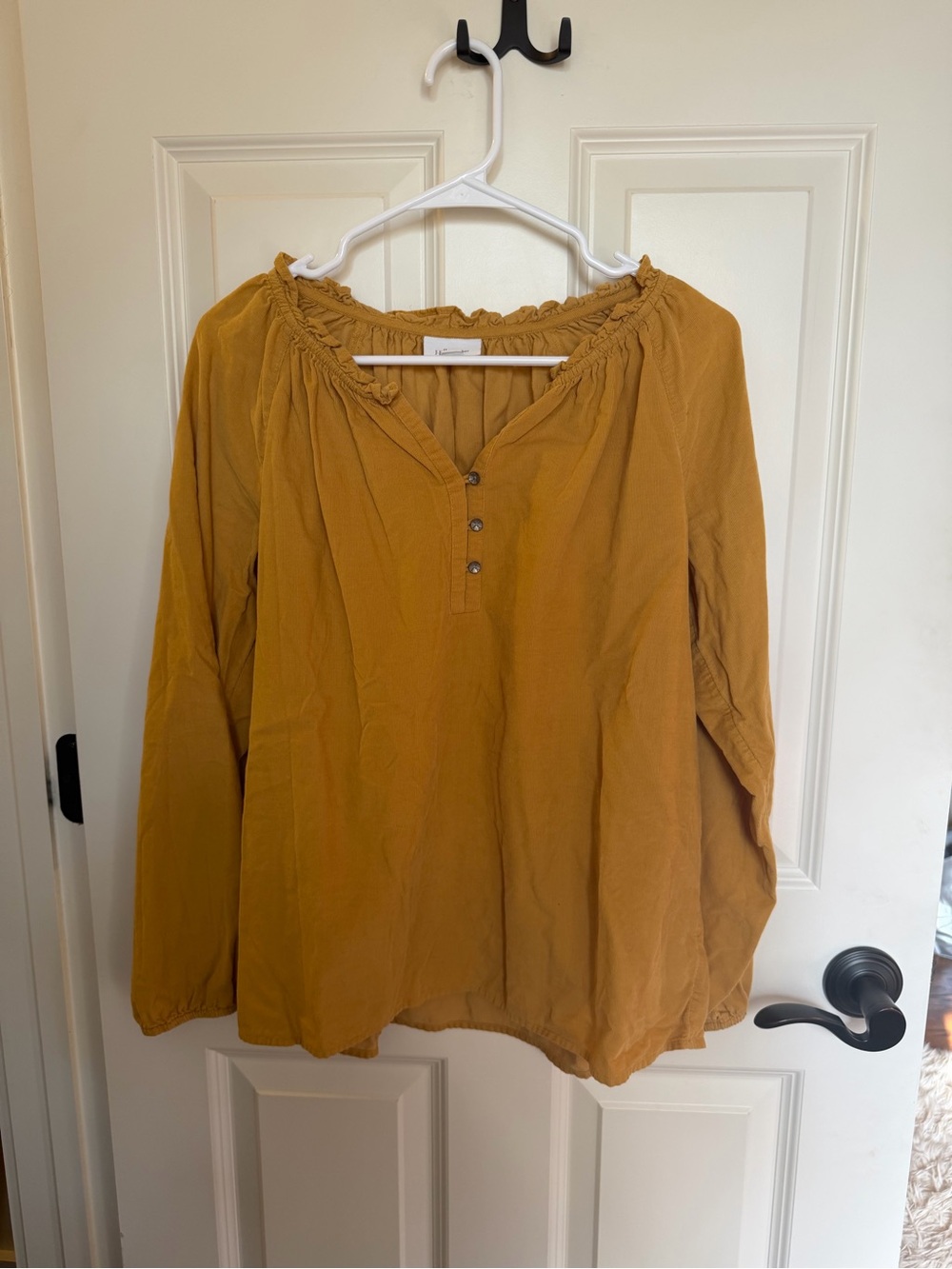 J. Jill Mustard Corduroy Blouse